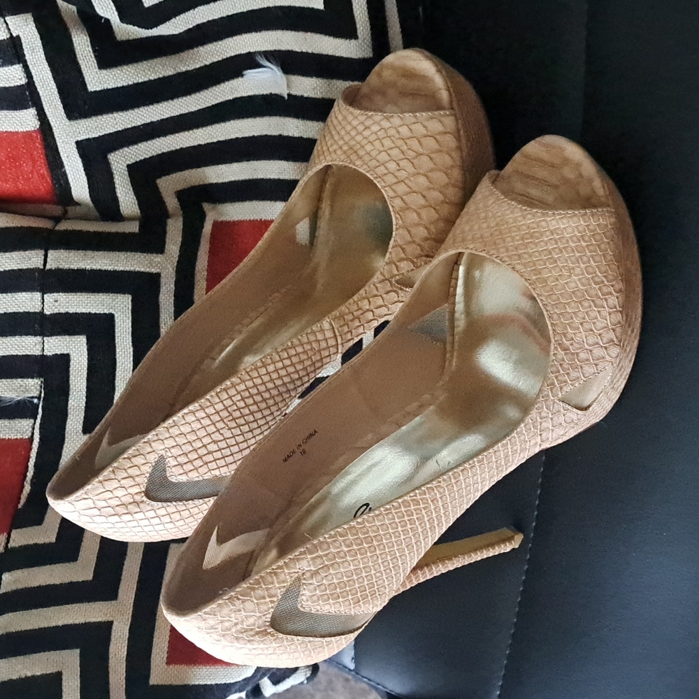 BEBE Snake Heels